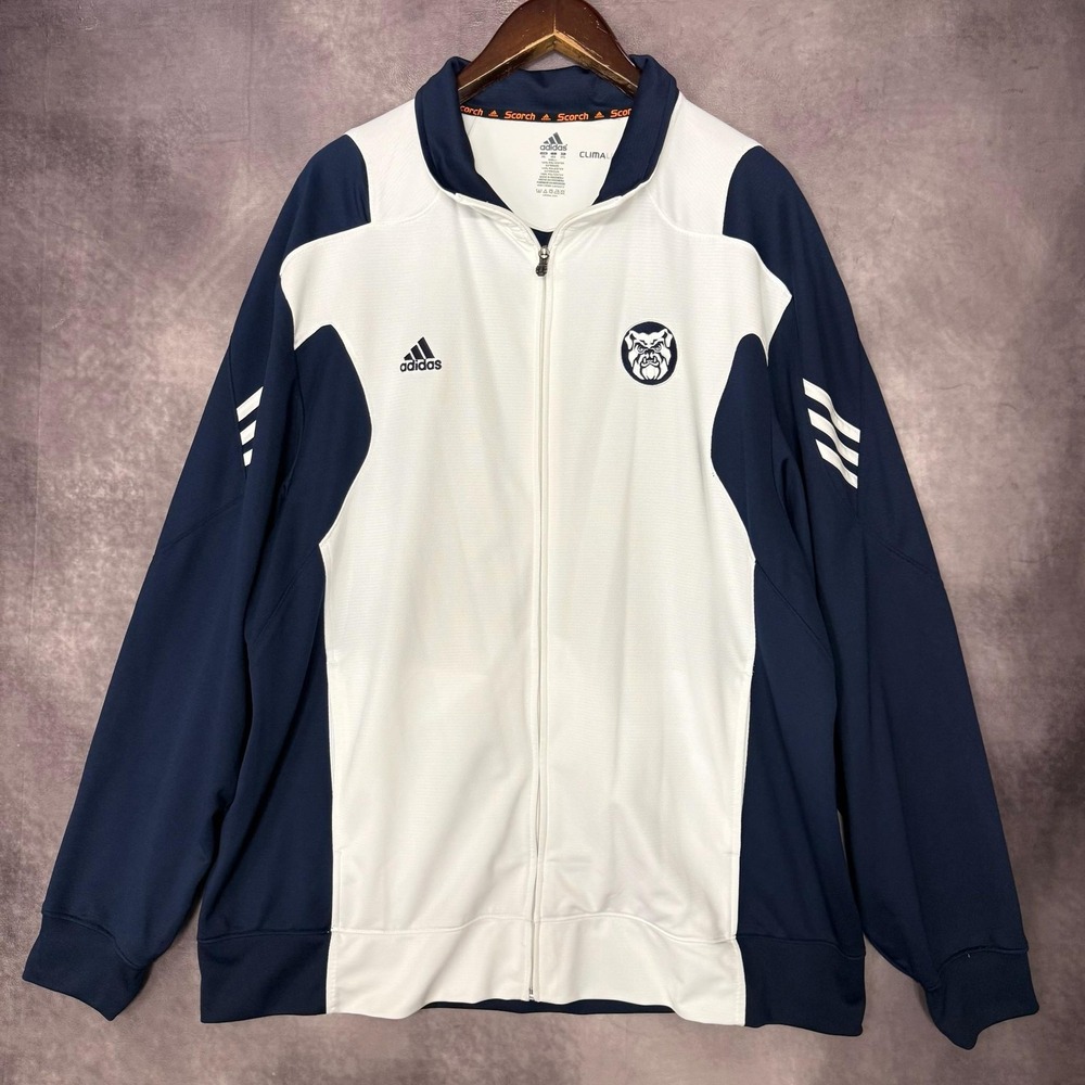 Adidas Butler Bulldogs‎ Jacket Mens 2XL White Navy NCAA Basketball Climalite Zip